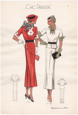 chic parisien fashion illustration 1934